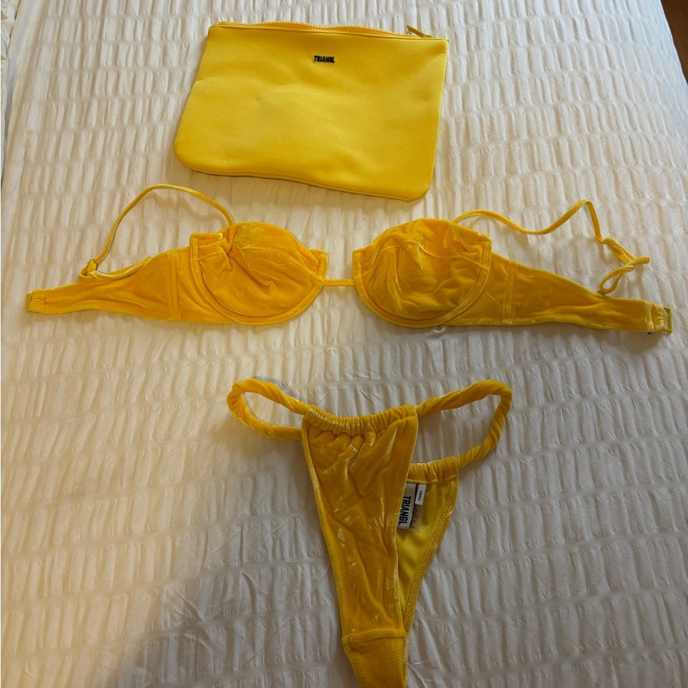 Triangl Swimwear Vibrant Yellow Bikini Set with Pouch
